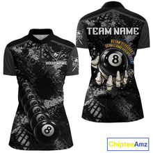 Load image into Gallery viewer, Aim Shoot Swear Repeat Holding 8 Ball Pool Women Billiard Team Shirt Custom Ball Billiards Apparel NYN2467