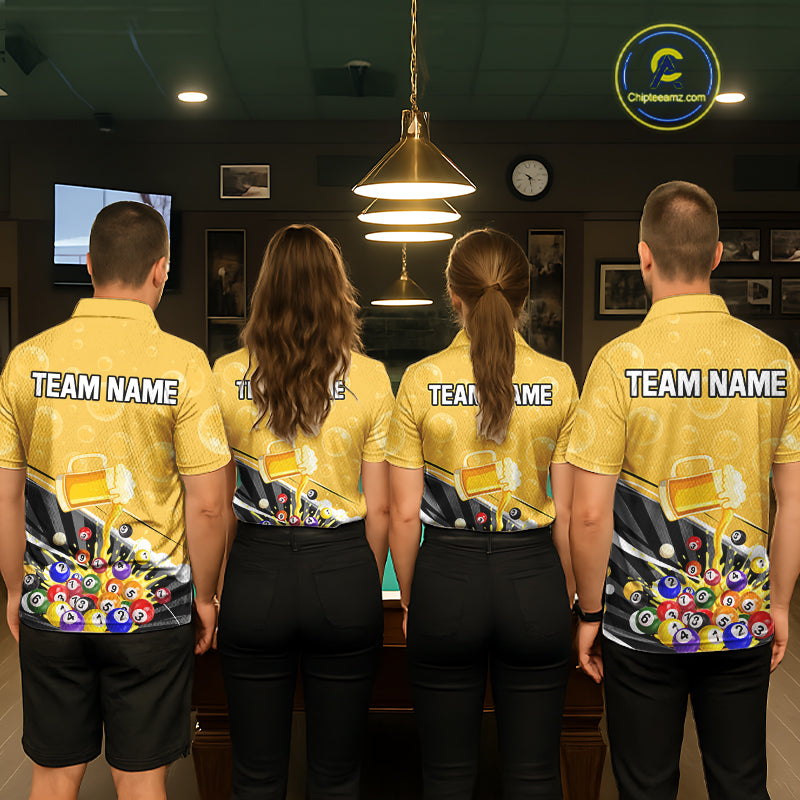 Funny Beer And Pool Balls Billiard Team Shirt For Women Custom Billiard Polo & 1/4 Zip Attire NYN2477