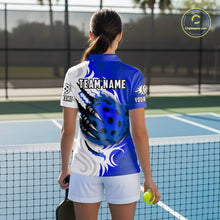 Load image into Gallery viewer, White &amp; Blue Claw Scratches Pickleball Ball T-Shirt For Women Custom Pickleball Jerseys NYN2484