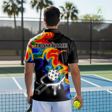 Load image into Gallery viewer, Colorful Splash Men Pickleball Ball &amp; Paddle T-Shirt Personalized Pickleball Team Jerseys NYN2489