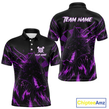 Load image into Gallery viewer, Custom Black-Purple Wolf Grunge Dart Jersey For Men Horror Grunge Dart Team Jerseys NYN1402