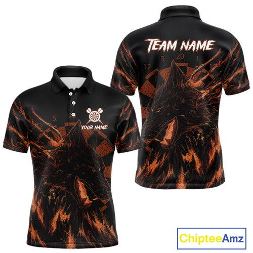 Custom Black-Orange Wolf Grunge Dart Jersey For Men Horror Grunge Dart Team Jerseys NYN1404