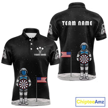 Load image into Gallery viewer, Custom Black Galaxy Astronaut Dart Polo Shirt For Men Outfit Dart Team Jerseys NYN1417