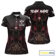 Load image into Gallery viewer, Red Gothic Eagle Skull Dartboard Custom Women Darts Quarter-Zip Shirt Grunge US Flag Dart Jerseys NYN1943