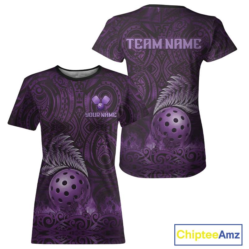 Custom Blue Tribal Pattern Flame Pickleball 3D Ball Jerseys Women Pickleball League Shirts NYN2227