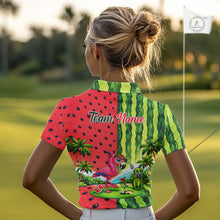 Load image into Gallery viewer, Funny Watermelon Polo Shirt Womens Golf Polo Shirts Custom Tropical Pattern Flamingo Golf Shirts NYN2878