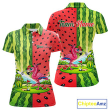 Load image into Gallery viewer, Funny Watermelon Polo Shirt Womens Golf Polo Shirts Custom Tropical Pattern Flamingo Golf Shirts NYN2878