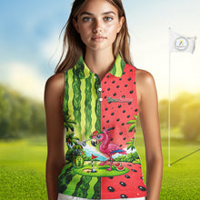 Load image into Gallery viewer, Funny Watermelon Sleeveless Polo Shirt Womens Golf Polo Shirts Custom Tropical Flamingo Golf Shirts NYN2878