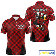 Load image into Gallery viewer, Custom Black And Red Rooster Funny Dart Polo Shirt For Men Outfits Dart Team Jersey NYN1461