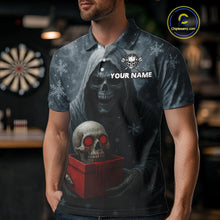 Load image into Gallery viewer, Custom Red Dripping Grim Reaper Creepy Christmas Dart Polo Shirt For Men Xmas Dart Jersey NYN1476
