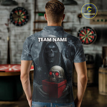 Load image into Gallery viewer, Custom Red Dripping Grim Reaper Creepy Christmas Dart Polo Shirt For Men Xmas Dart Jersey NYN1476