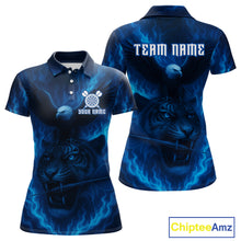 Load image into Gallery viewer, Custom Lightning Blue Tiger Eagle Horror Dart Polo Shirt For Women Dart Tournament Jersey NYN1479