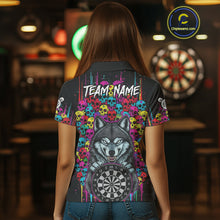 Load image into Gallery viewer, Multi-Color Skull Funny Wolf Dartboard Custom Darts Polo Shirt For Women Dart Team Gifts NYN2000