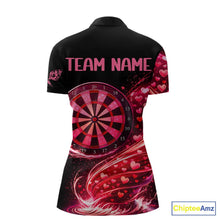 Load image into Gallery viewer, Funny Pink Hearts Tornado Dartboard Women Darts Valentine Shirt Custom Dart 1/4-Zip Couple Gifts NYN2536