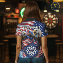 Load image into Gallery viewer, American Flag Eagle Freedom Dartboard Dart Polo Shirt Custom Patriotic Women Dart Team Jerseys NYN2541