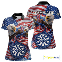 Load image into Gallery viewer, American Flag Eagle Freedom Dartboard Dart Polo Shirt Custom Patriotic Women Dart Team Jerseys NYN2541