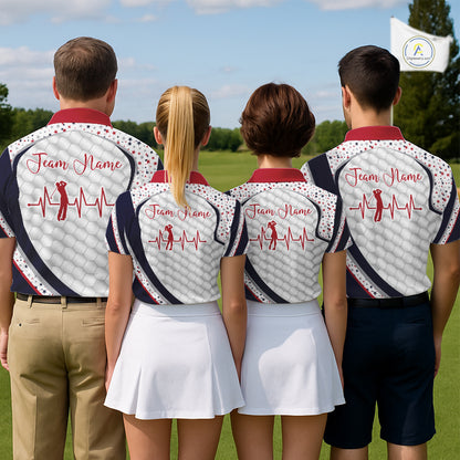 Red, White And Blue Star US Flag Golf Polos Shirts For Men Custom Patriotic Mens Golf Attire NYN2914