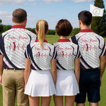 Load image into Gallery viewer, Red, White And Blue Star US Flag Golf Polos Shirts For Men Custom Patriotic Mens Golf Attire NYN2914