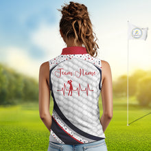Load image into Gallery viewer, Red, White And Blue Star US Flag Sleeveless Golf Polos Shirts For Women Custom Patriotic Golf Attire NYN2914
