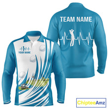 Load image into Gallery viewer, Mens White And Blue Golf Shirts Golf Clothing Custom White Polo Golf Shirts, Gifts For The Golfer NYN2933