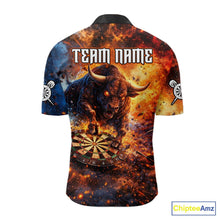 Load image into Gallery viewer, Colorful Splatter Funny Bull Cracked Dartboard Men Dart Quarter-Zip Shirts Custom Dart Team Jerseys NYN2730