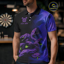 Load image into Gallery viewer, Custom Purple Cobras Dartboard Dart Polo Shirt For Men Grunge Dart Tournament Jerseys NYN1521