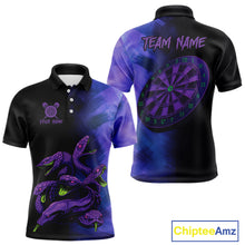Load image into Gallery viewer, Custom Purple Cobras Dartboard Dart Polo Shirt For Men Grunge Dart Tournament Jerseys NYN1521