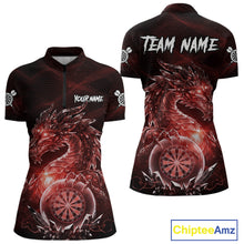 Load image into Gallery viewer, Red Dartboard Lightning Dragon Stone Custom Mens Polo Dart Shirt Dart Team Jerseys NYN1780
