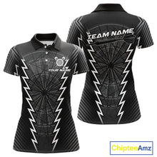 Load image into Gallery viewer, Custom Black Grey Dartboard Dart Women Polo Shirt Outfits Dart Team Jerseys NYN1529