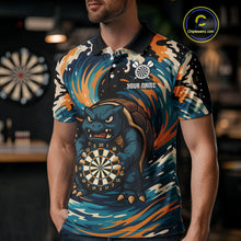 Load image into Gallery viewer, Custom Blue And Orange Turtle Dartboard Funny Dart Men Polo Shirt Dart Jerseys NYN1532