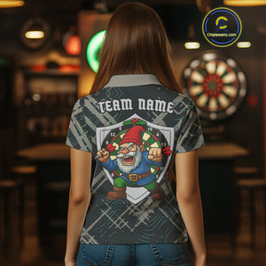 Custom Santa Claus Dartboard Funny Christmas Dart Team Women Polo Shirt Xmas Dart Gifts NYN1537