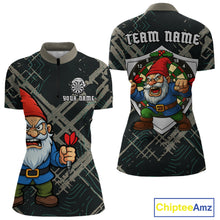 Load image into Gallery viewer, Custom Santa Claus Dartboard Funny Christmas Dart Team Women Quarter-Zip Shirt Xmas Dart Gifts NYN1537