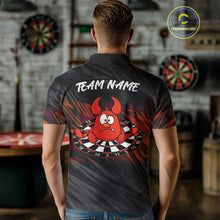 Load image into Gallery viewer, Custom Black Orange Funny Lobster Grunge Dart Men Polo Shirt Dart Team Jerseys NYN1541