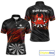 Load image into Gallery viewer, Custom Black Orange Funny Lobster Grunge Dart Men Polo Shirt Dart Team Jerseys NYN1541