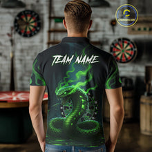 Load image into Gallery viewer, Custom Green Smokes Funny Cobra Dartboard Men Darts Polo Shirt, Outfits Dart Jerseys NYN1813