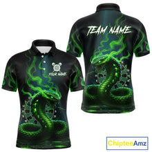Load image into Gallery viewer, Custom Green Smokes Funny Cobra Dartboard Men Darts Polo Shirt, Outfits Dart Jerseys NYN1813
