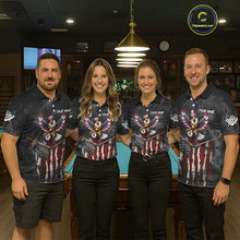 Load image into Gallery viewer, Smoke Grunge US Flag Eagle 8 Ball Cue Billiard Pool Shirt For Men Custom Patriotic Billiard Appeal NYN2763