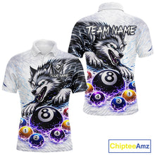 Load image into Gallery viewer, Funny Black-White Wolf Thunder Pool Ball Billiard Shirt For Men Custom Ball 8 Billiard Attire NYN2614