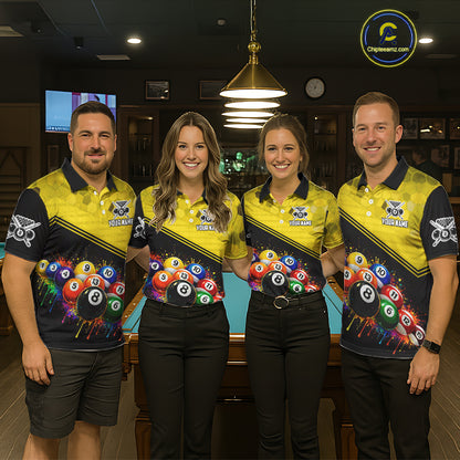 Custom Colorful Splash Ball Billiard Shirt For Women Personalized Cue Billiard Attire Gifts NYN2337