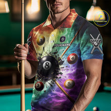 Load image into Gallery viewer, Personalized Crack Pool 8 Ball Men Billiard Team Shirt Colorful Thunder Billiard Attire NYN2368