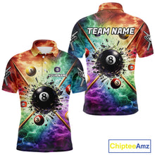 Load image into Gallery viewer, Personalized Crack Pool 8 Ball Men Billiard Team Shirt Colorful Thunder Billiard Attire NYN2368