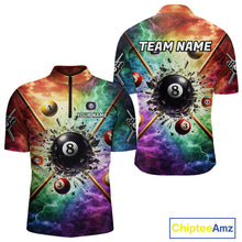 Load image into Gallery viewer, Personalized Crack Pool 8 Ball Men Billiard Team Shirt Colorful Thunder Billiard Attire NYN2368