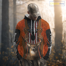 Load image into Gallery viewer, Personalized Orange US Flag Deer Hunting Shirts for Men - Custom Crew Hunting Outfit &amp; Gifls NBT56