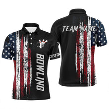 Load image into Gallery viewer, American flag bowling shirt for men and women custom bowling jersey for team Patriots bowlers shirt BL01