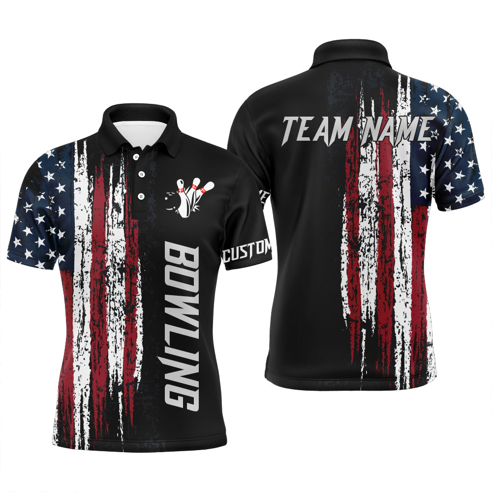 American flag bowling shirt for men and women custom bowling jersey for team Patriots bowlers shirt BL01