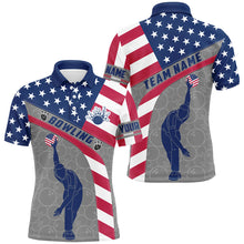 Load image into Gallery viewer, Camo US Flag Bowling Shirt Patritotic Bowling Team Jersey Polo Bowling Shirt for Men QZT256