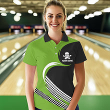 Load image into Gallery viewer, Custom Green Skull Bowling Shirt Polo Bowling Jersey for Men Women Bowling Outfit QZT671