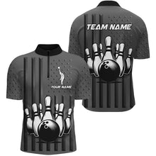 Load image into Gallery viewer, Personalized Bowling Shirt for Men Camo Bowling Jersey 1/4 Zip Shirt Unisex QZT276