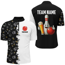 Load image into Gallery viewer, Custom Beer Bowling Shirt  Funny Bowling Team League 1/4 Zip Bowling Shirt for Men QZT403