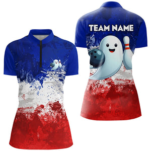 Bowling Shirts Halloween Ghost Bowling Jersey Custom 1/4 Bowling Shirt for Women QZT404